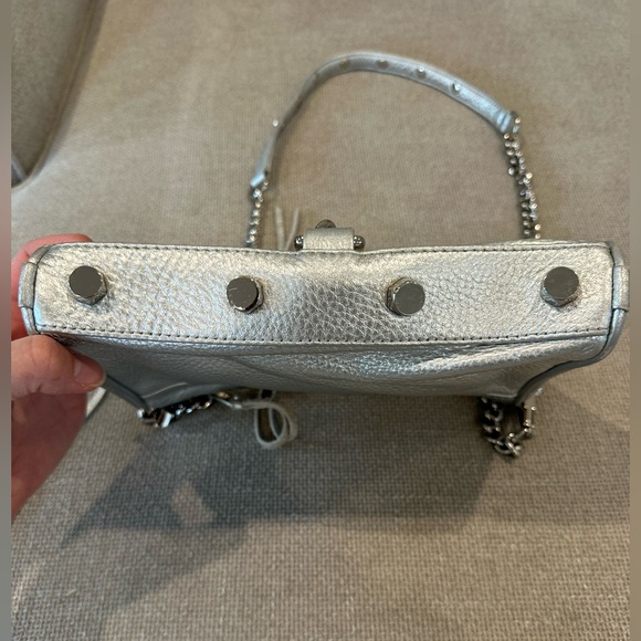 Rebecca Minkoff Silver Leather Crossbody Bag - Picture 4 of 11